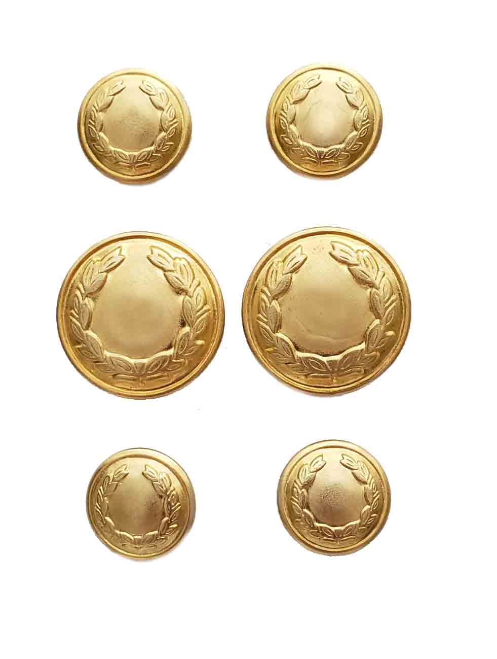 Vintage J Peterman Blazer Buttons Set Gold Brass Laurel Pattern Men's