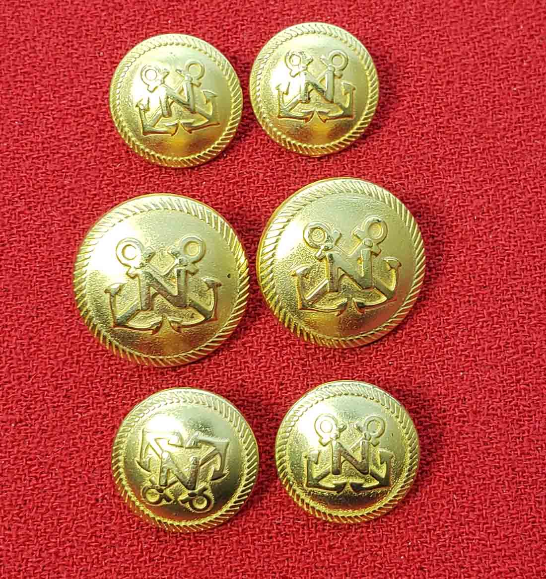 Vintage Nautica Blazer Buttons Set Gold Brass Shank Nautical N Monogram Men's