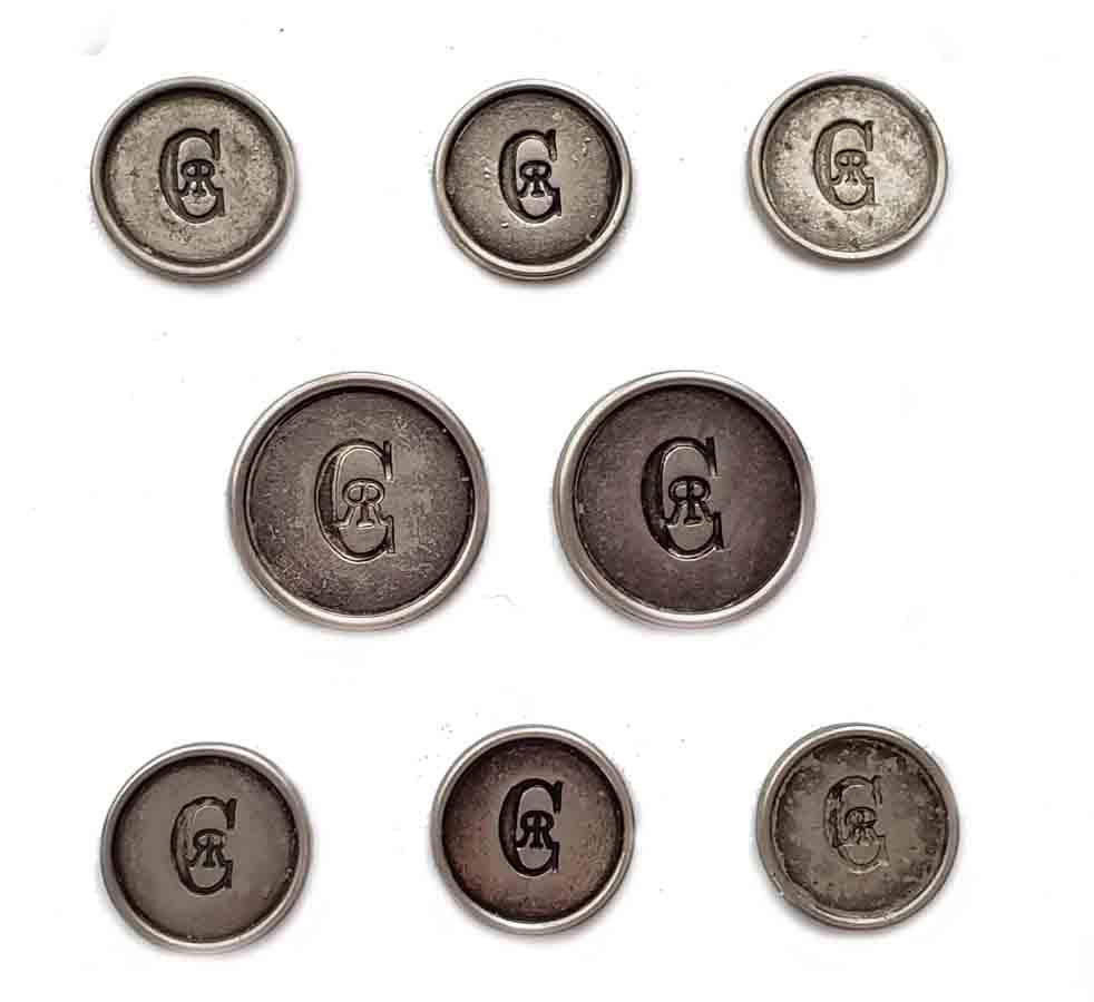 Vintage Nino Cerruti Blazer Buttons Set Silver Gray CR Monogram Metal X2G Men's