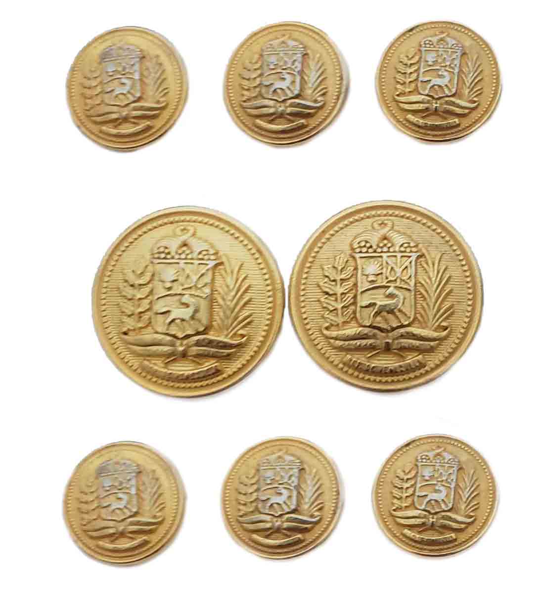 Vintage Palm Beach Dome Blazer Buttons Set Gold Brass Shank Men's