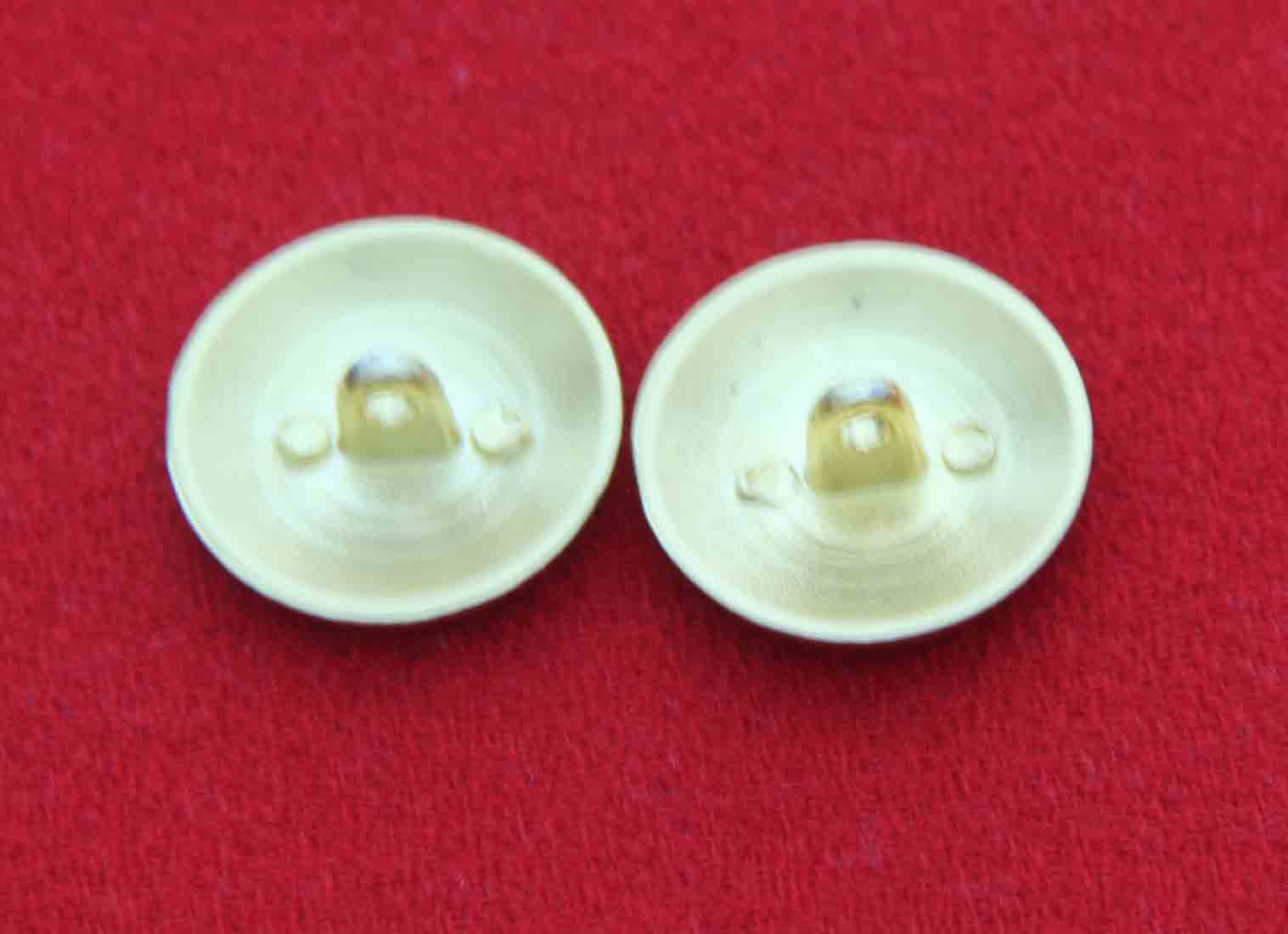 Two Gascoigne Dome Blazer Buttons Gold Black Brass Enamel Shank Men's