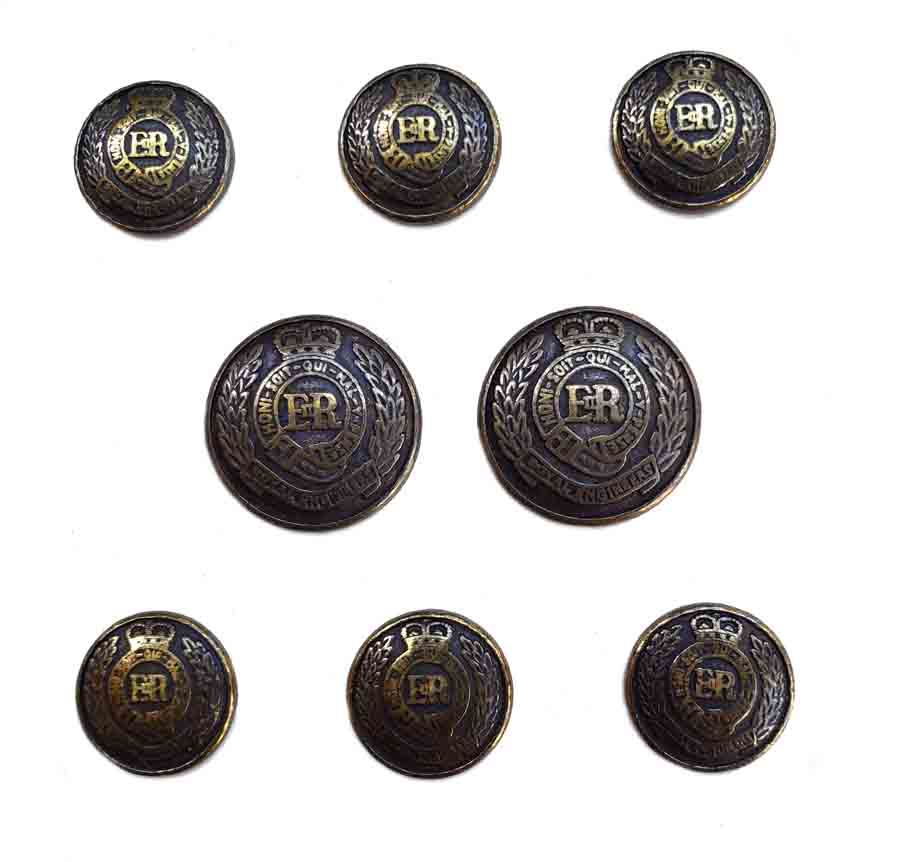 Vintage Jos A Bank Blazer Buttons Royal Engineers ER Antique Gold Brass Men's