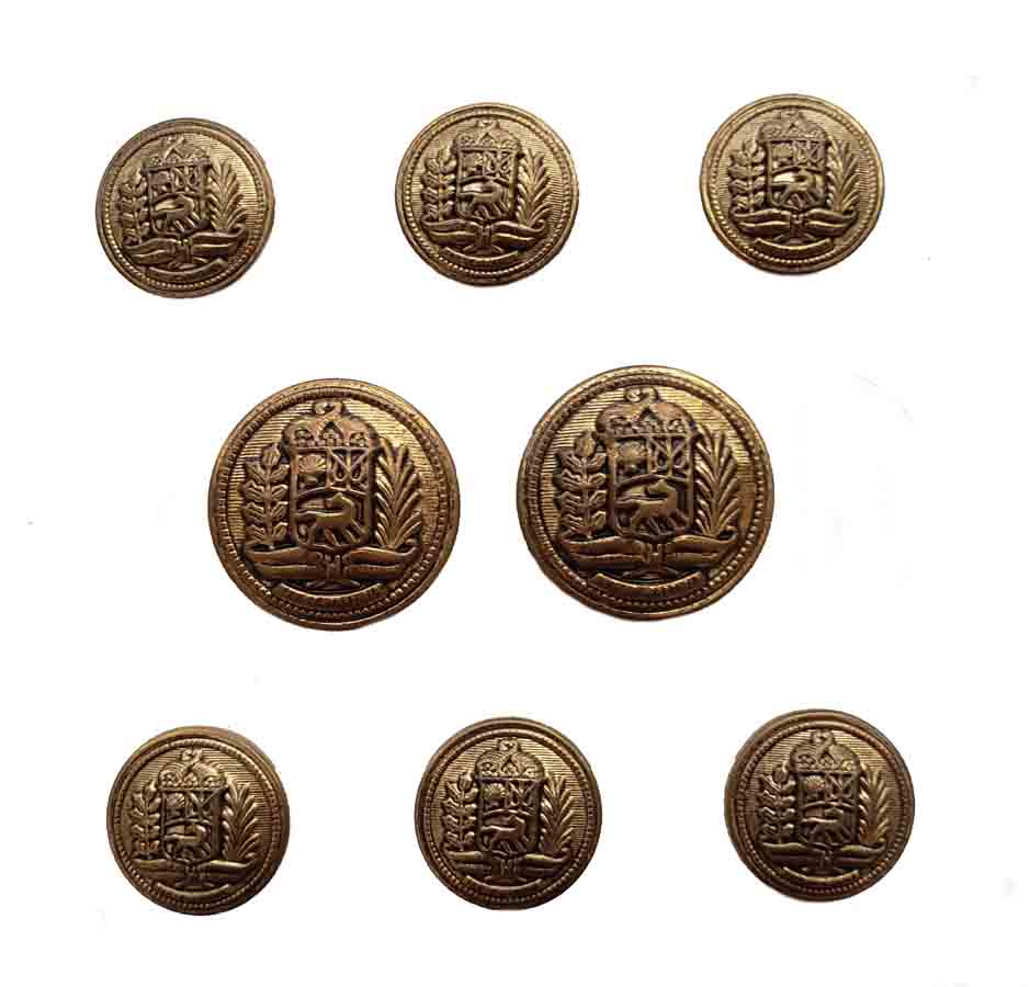 Vintage Palm Beach Blazer Buttons Brass Antique Gold Shield Pattern A6L Men's