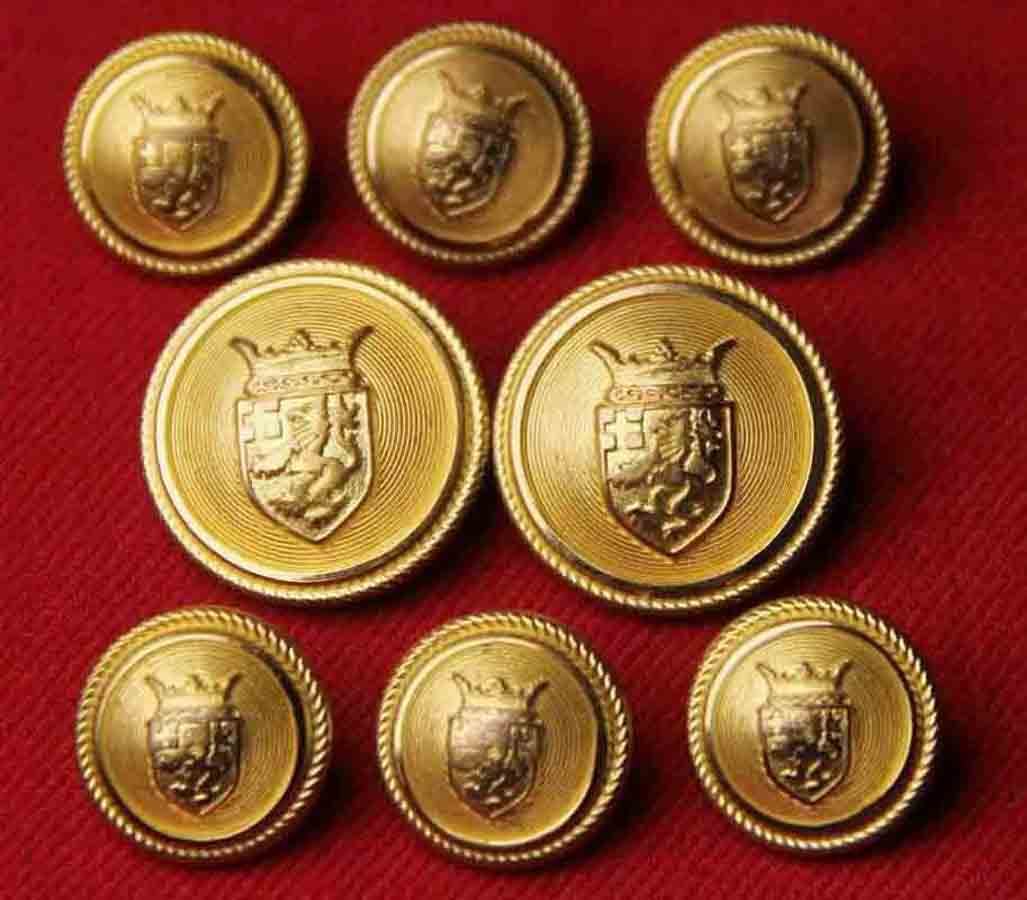 Vintage Aquascutum Blazer Buttons Gold Brass Shank Crown Shield Men's