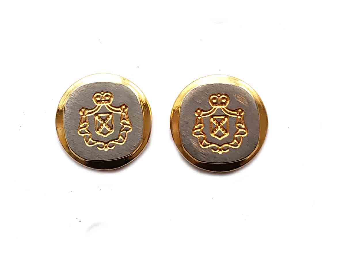 Two Vintage Austin Reed Blazer Buttons Gold Silver Crown Shield Metal Men's