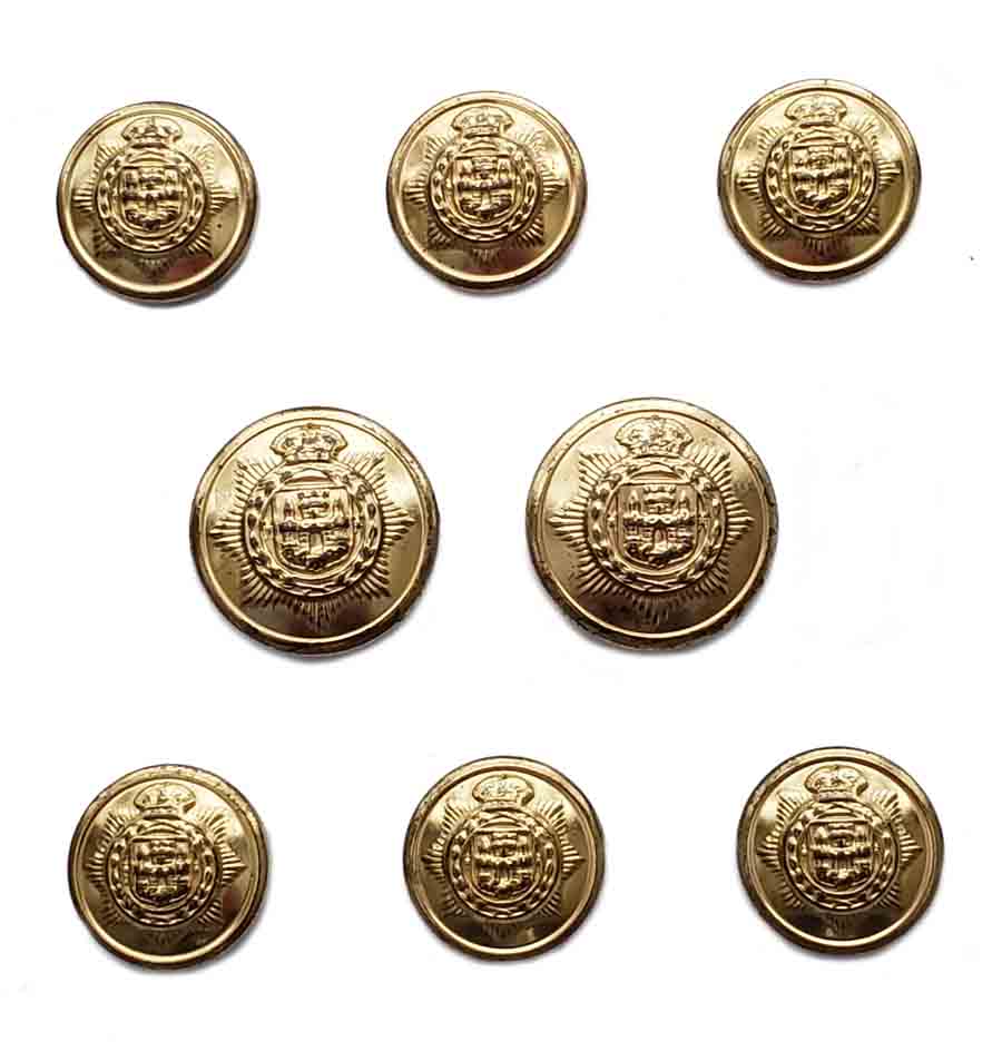 Vintage Austin Reed Blazer Buttons Set Gold Brass Crown Star Shield Men's