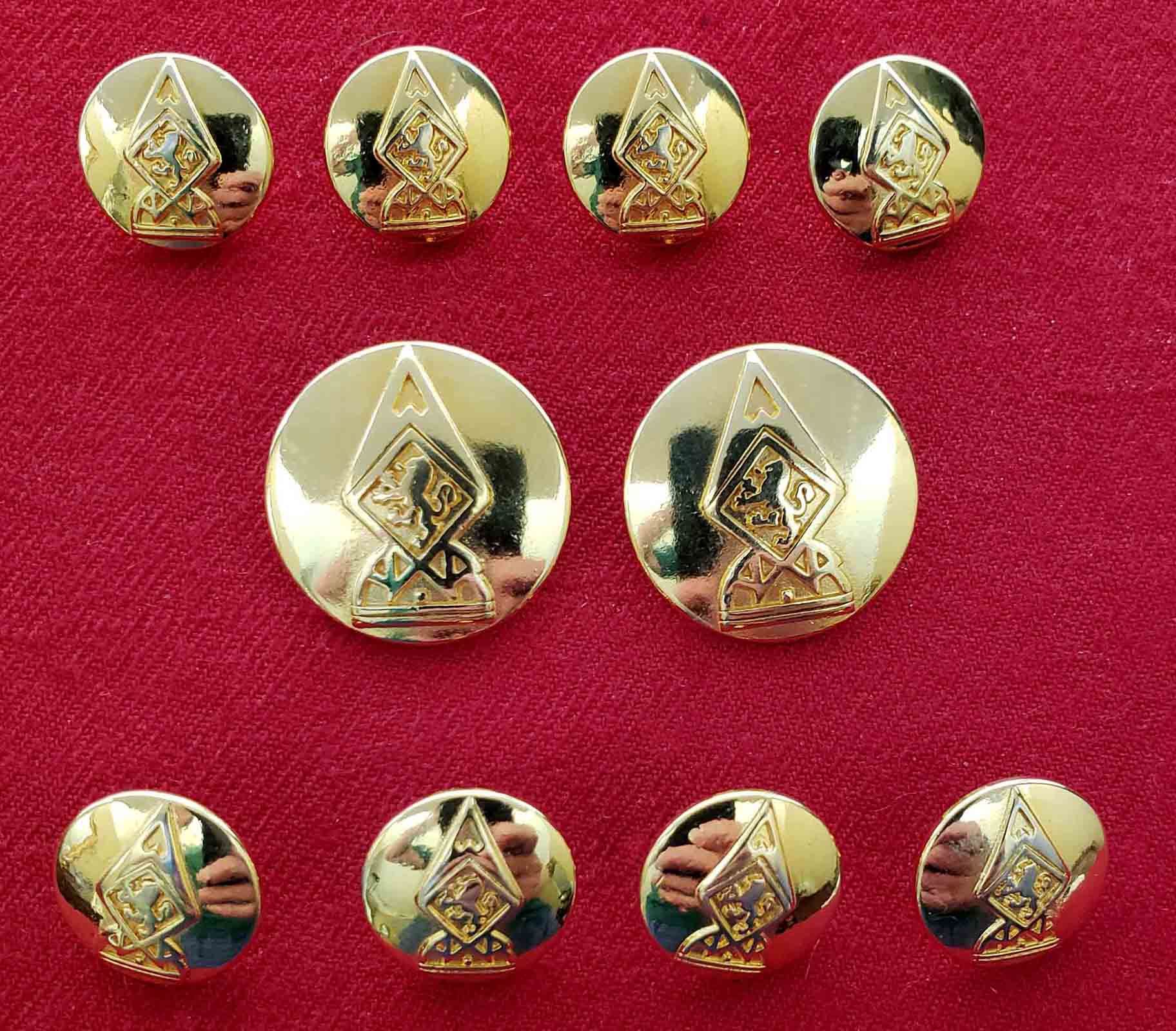 Vintage Austin Reed Blazer Buttons Set Gold Brass Shank Lion Crest Men's