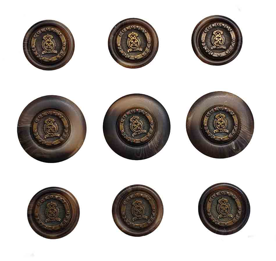 Vintage Austin Gray Blazer Buttons Set Resin With Brass Inlay Finas Coronat Opus Men's