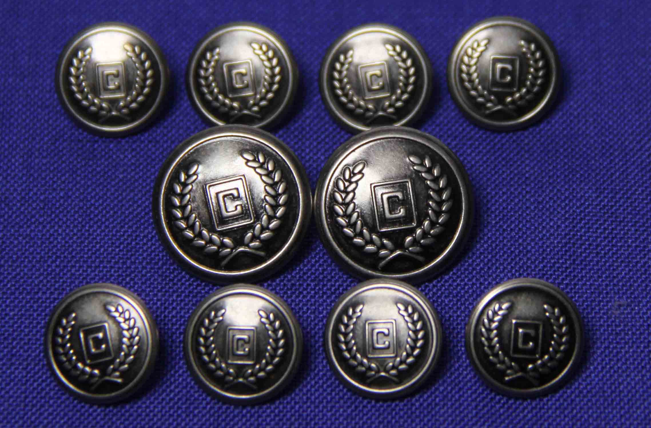 Vintage Ralph Lauren Chaps Blazer Buttons Set Gray Silver C Monogram Men's