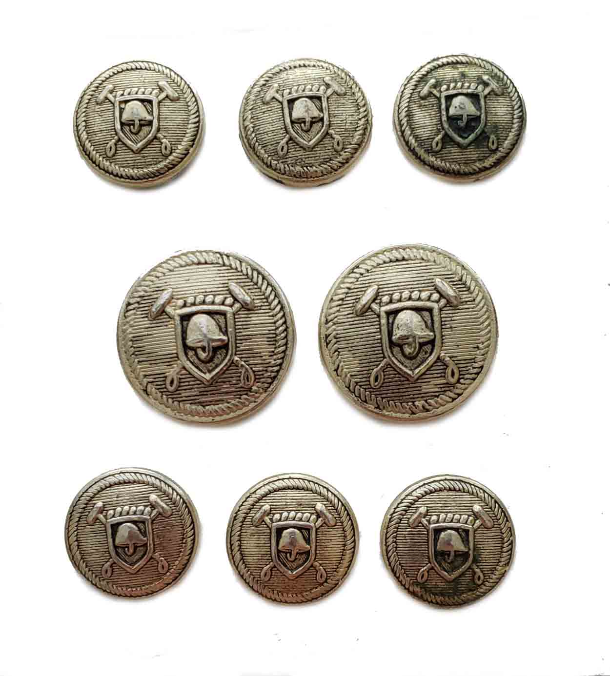 Vintage Chaps Ralph Lauren Blazer Buttons Set Gold Gray Brass Polo Mallets Shield Men's