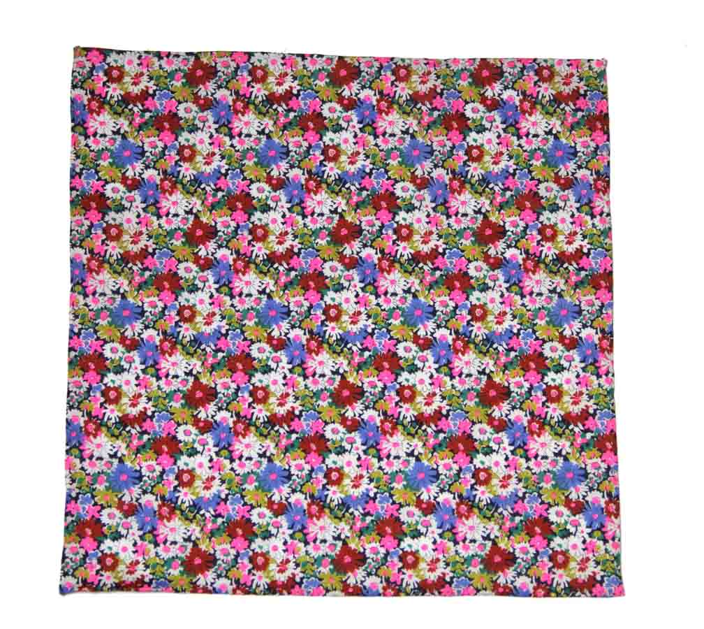 Hand Stitched Tana Lawn Cotton Pocket Square Floral Men's