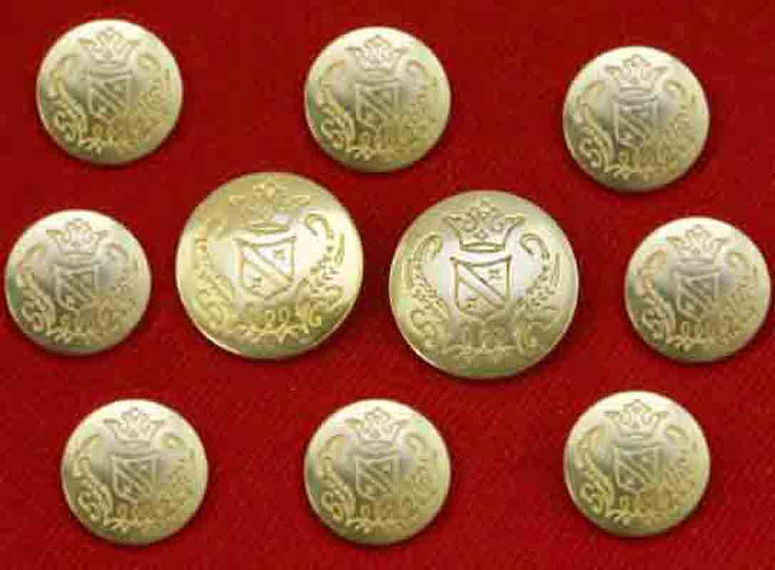 Vintage Jos A Bank Blazer Buttons Set Gold Brass Shank Men's