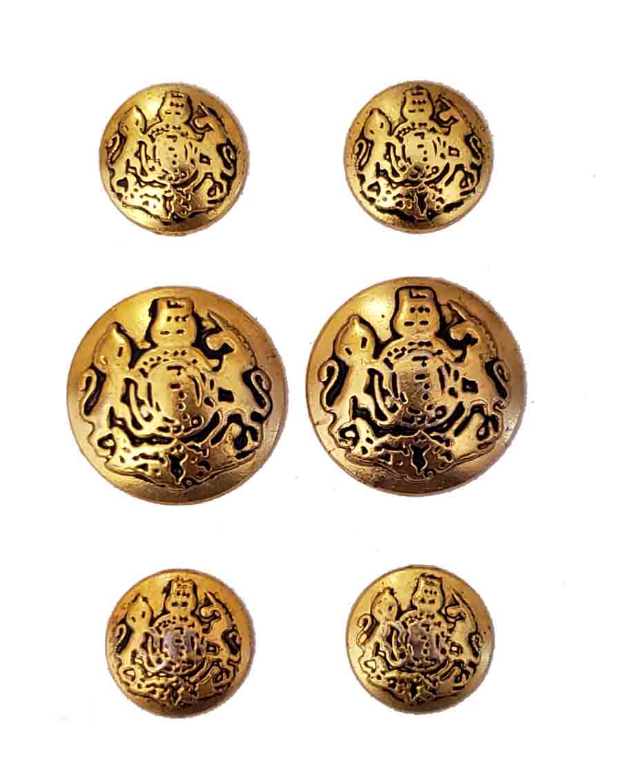 Vintage Jos A Bank Dome Blazer Buttons Set Gold Brass Lion Unicorn Shield A8B Men's