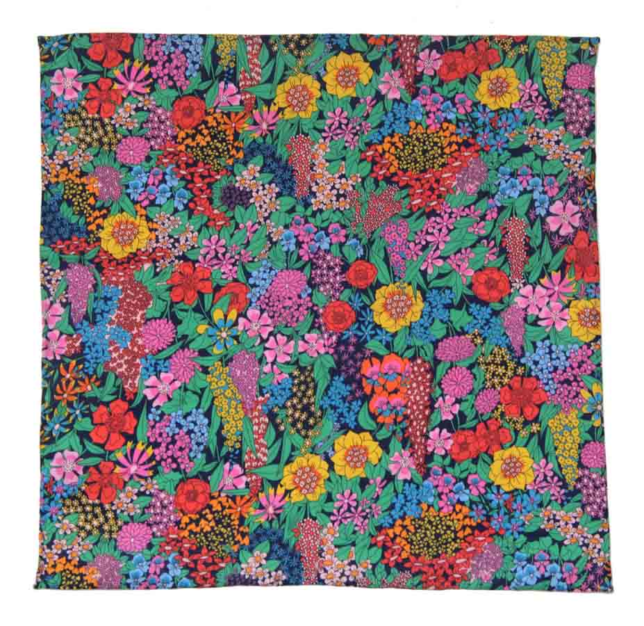 Hand Stitched Rolled Hem Tana Lawn Cotton Pocket Square Multicolor Ciara Floral Pattern Men's