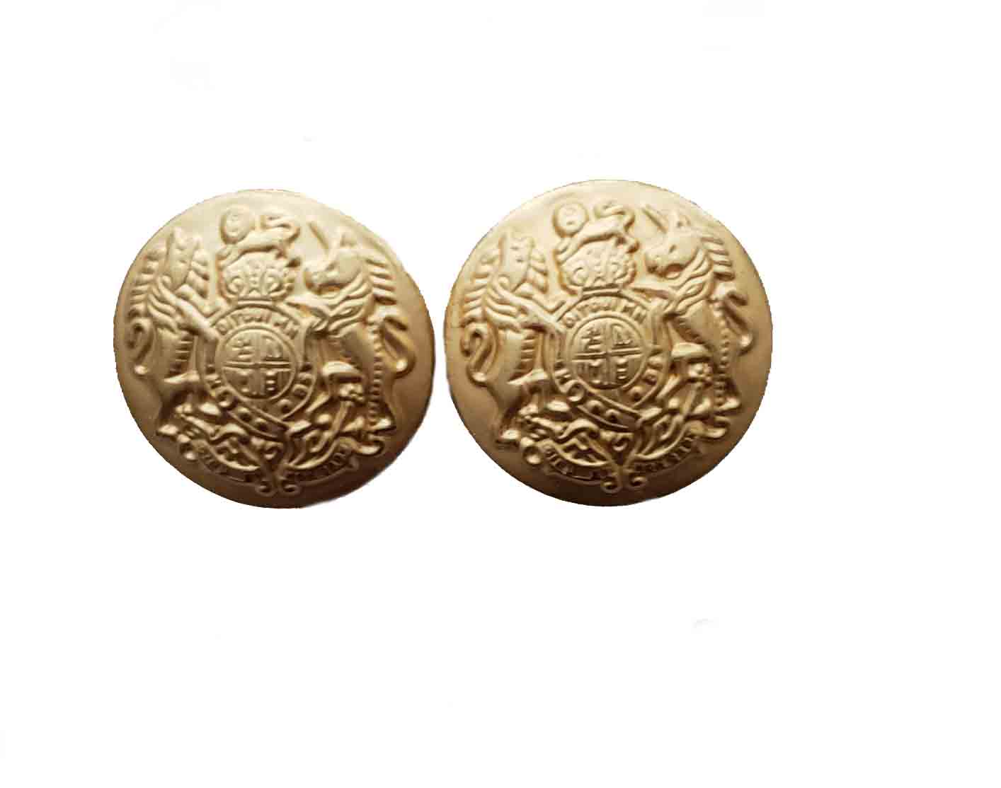 Two New Dome Shank Blazer Jacket Coat Buttons Gold Brass Men's