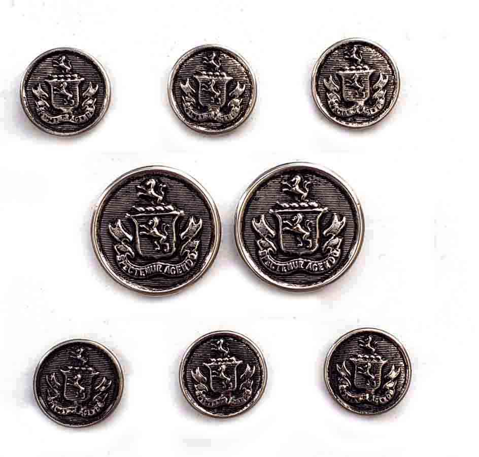Vintage Michael Kors Blazer Buttons Set Silver Gray Metal  Rampant Lion Shield S9K Men's
