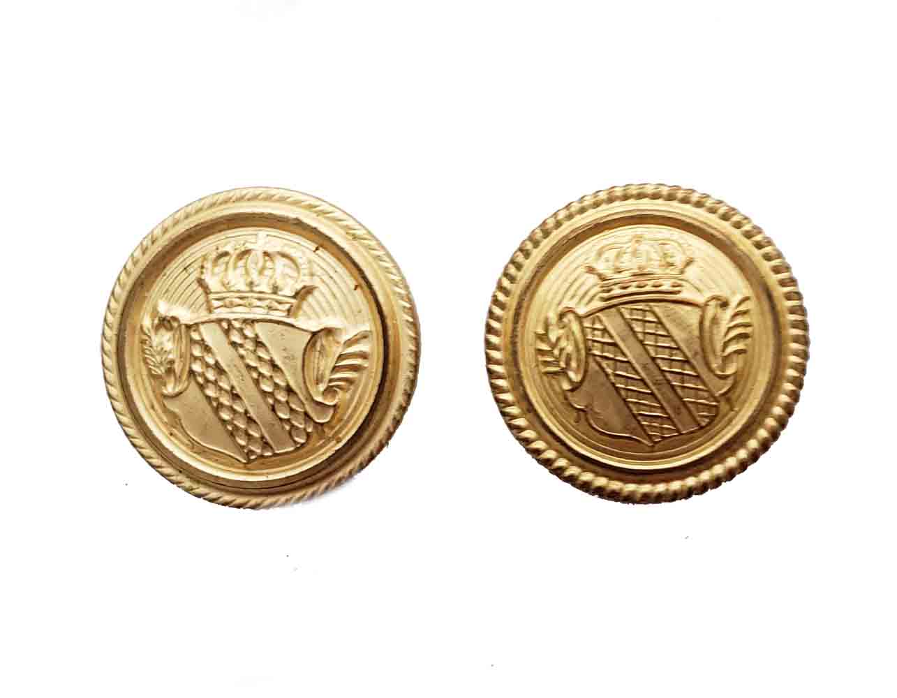 Two Men's Vintage Palm Beach Blazer Buttons Gold Brass Shank Crown Shield Men's