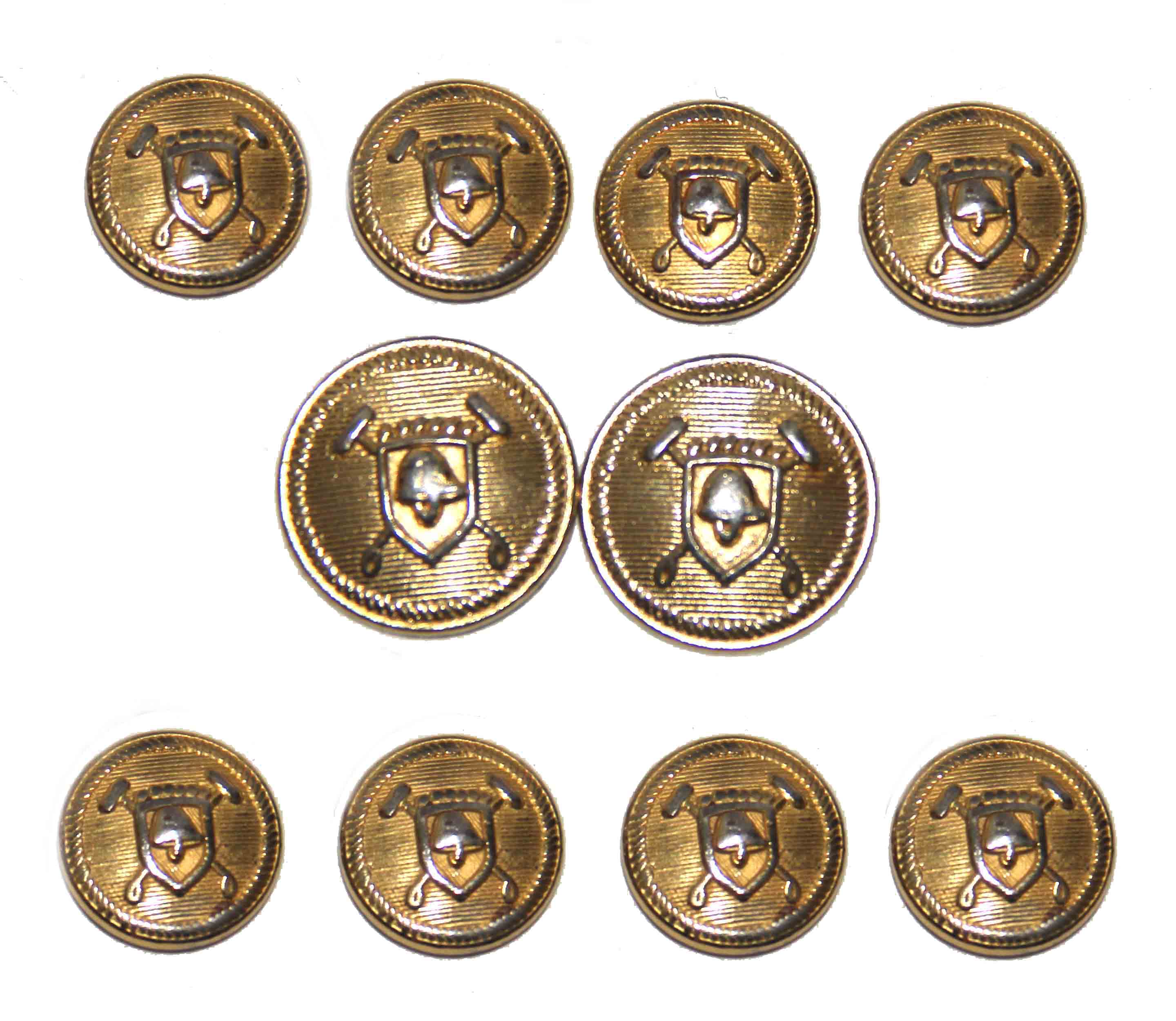 Vintage Ralph Lauren Polo University Blazer Buttons Set Gold Brass Men's 