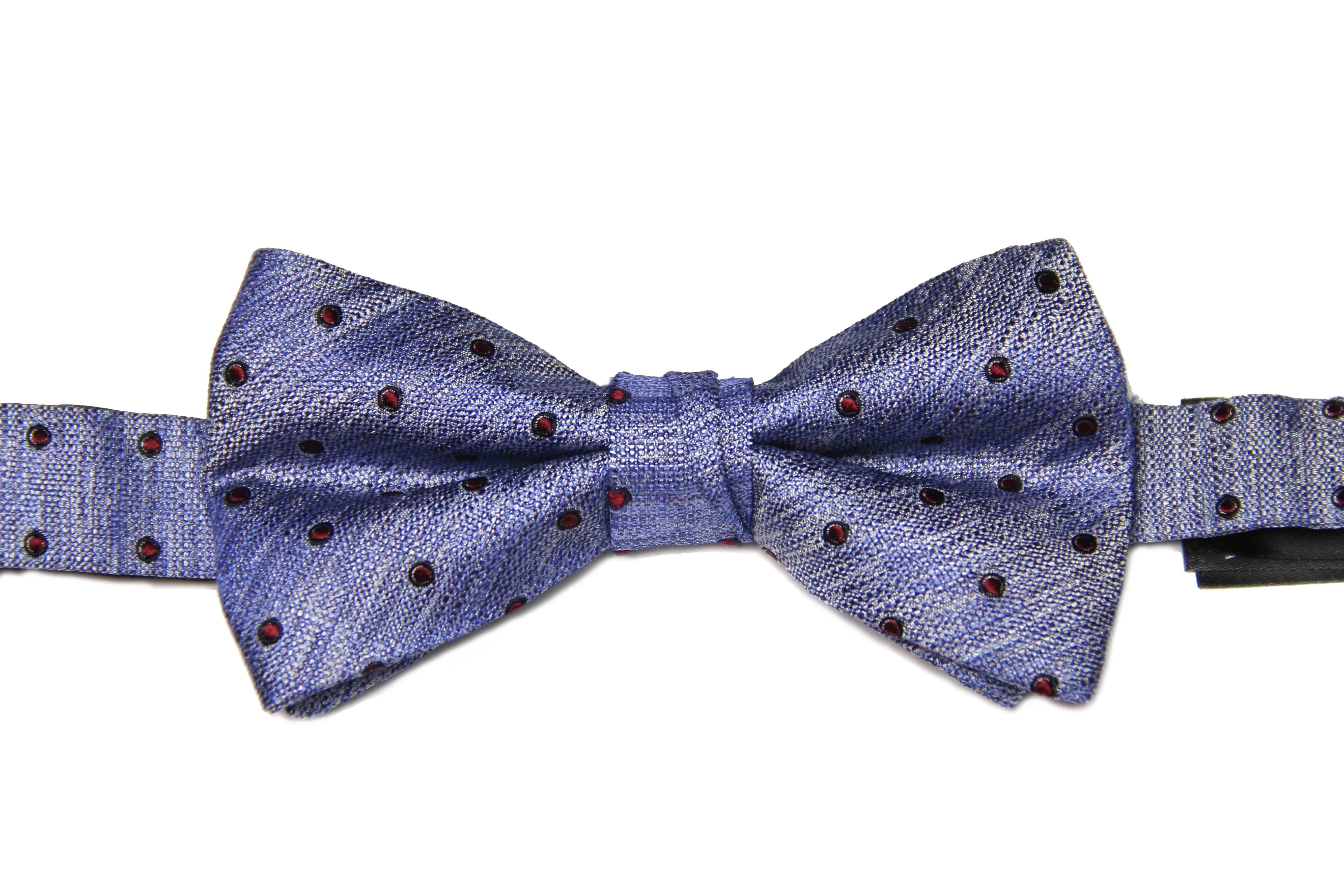 Ted Baker Mulberry Silk Bow Tie Blue Red Polka Dot Pre-Tied Men's
