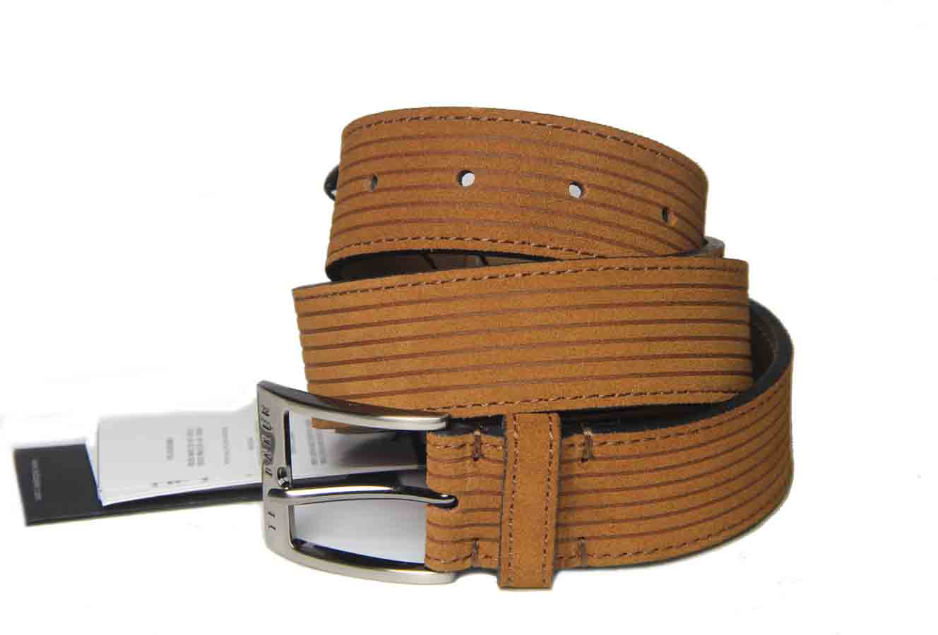 Ted Baker London Corduroy Leather Suede Belt Brown MADE IN ITALY Men's Size 34