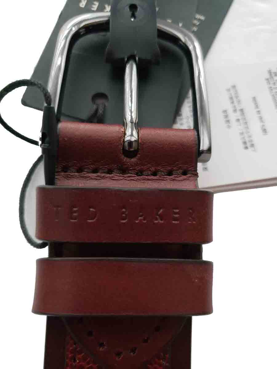 Ted Baker Bovine Leather Belt Oxblood Caviar Emboss Men's Size 30