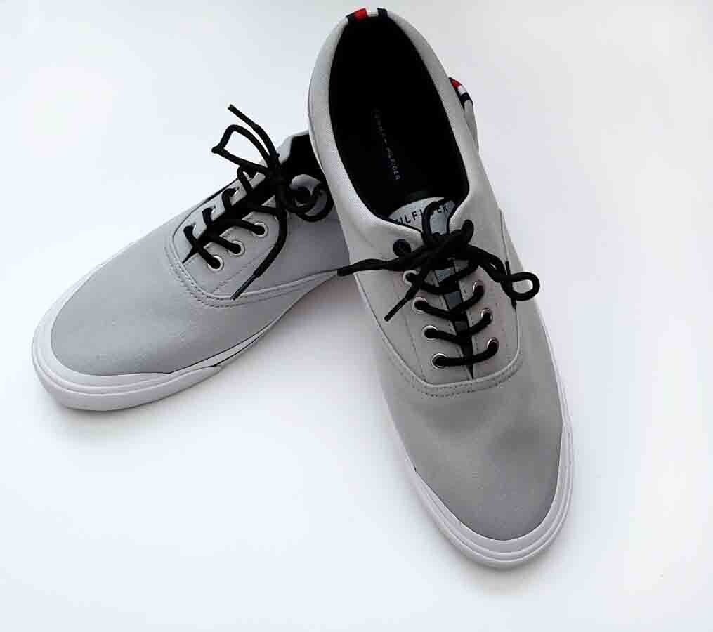 Tommy Hilfiger TMPallet Lace-Up Canvas Sneakers Shoes Gray Men's SIZE 13 M