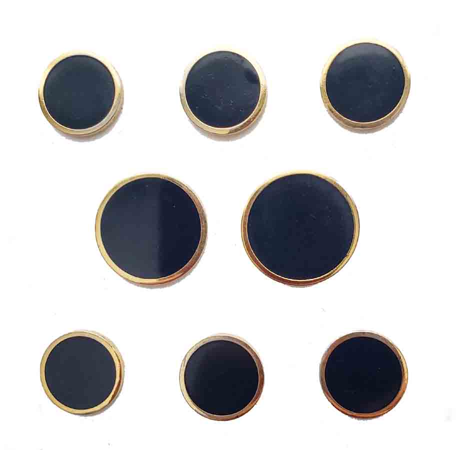 Vintage Aquascutum Blazer Buttons Set Gold Black Enamel Brass Men's