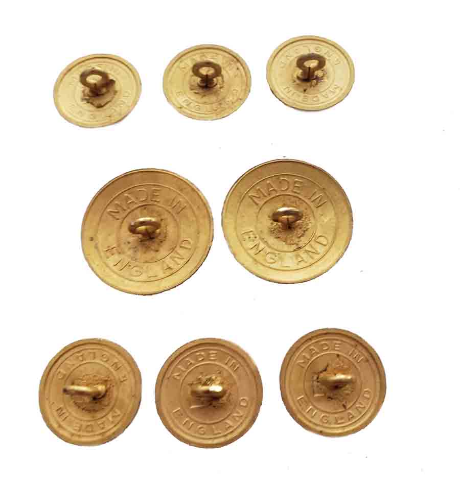 Vintage Benson & Clegg Blazer Buttons Set Gold Brass Shank Clipper Ship Made in England Men's