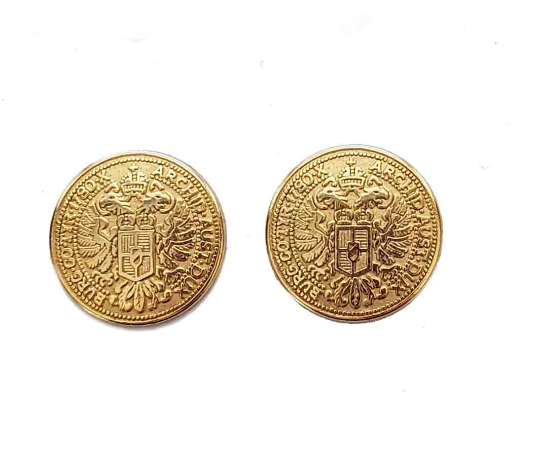 Two Vintage Bill Blazer Blazer Buttons Archid Avst Dux Burg Co Tyr 1780 Austria Gold Brass Men's V4L