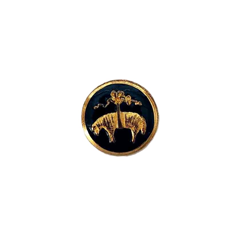 Brooks Brothers gold brass and black enamel sleeve button