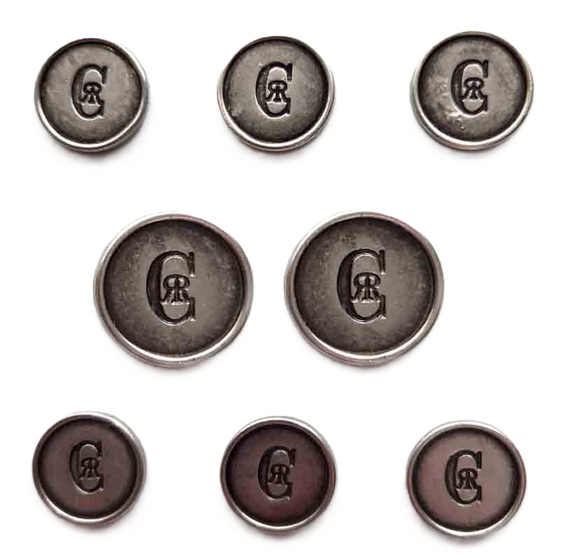 Vintage Nino Cerruti Blazer Buttons Set Silver Gray Metal CRR Monogram J9T Men's