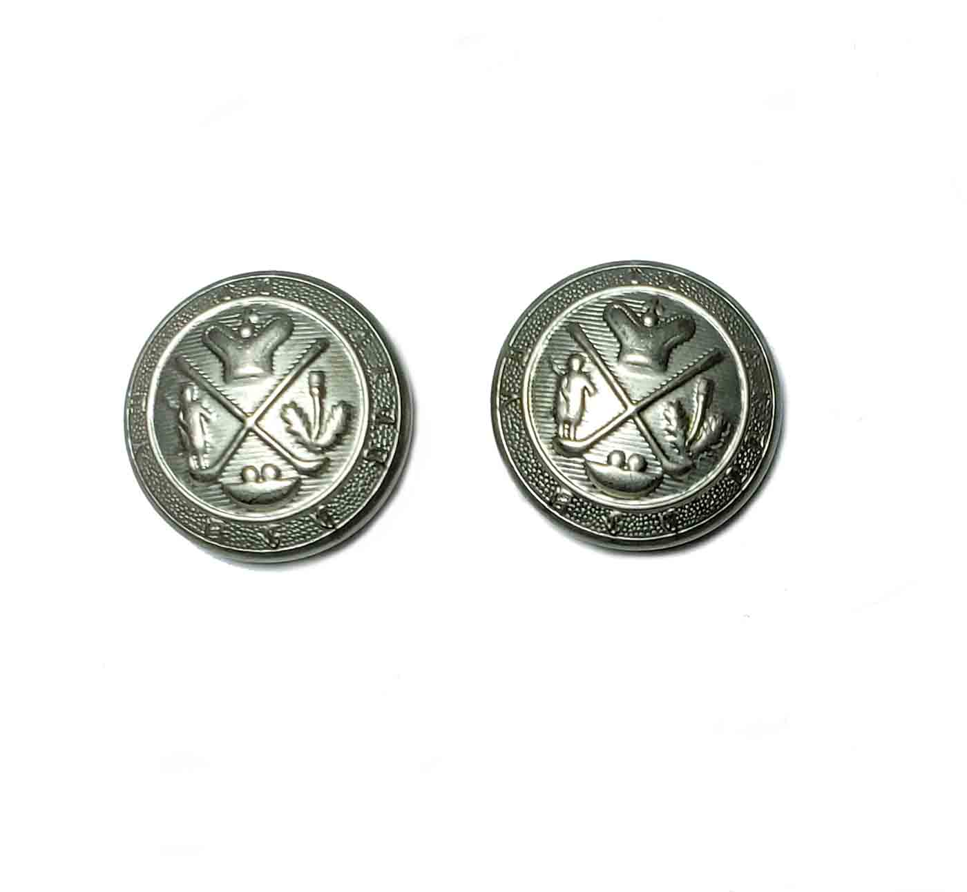 Two Club Room Royal Blackheath Golf Crest Blazer Buttons Gray Metal Shank Men's (2)