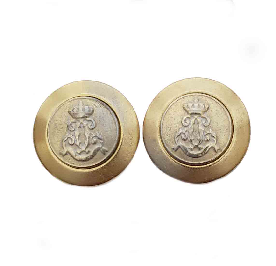 Two Vintage Corbin Blazer Buttons Gold Brass Shank Large 1970s Men's