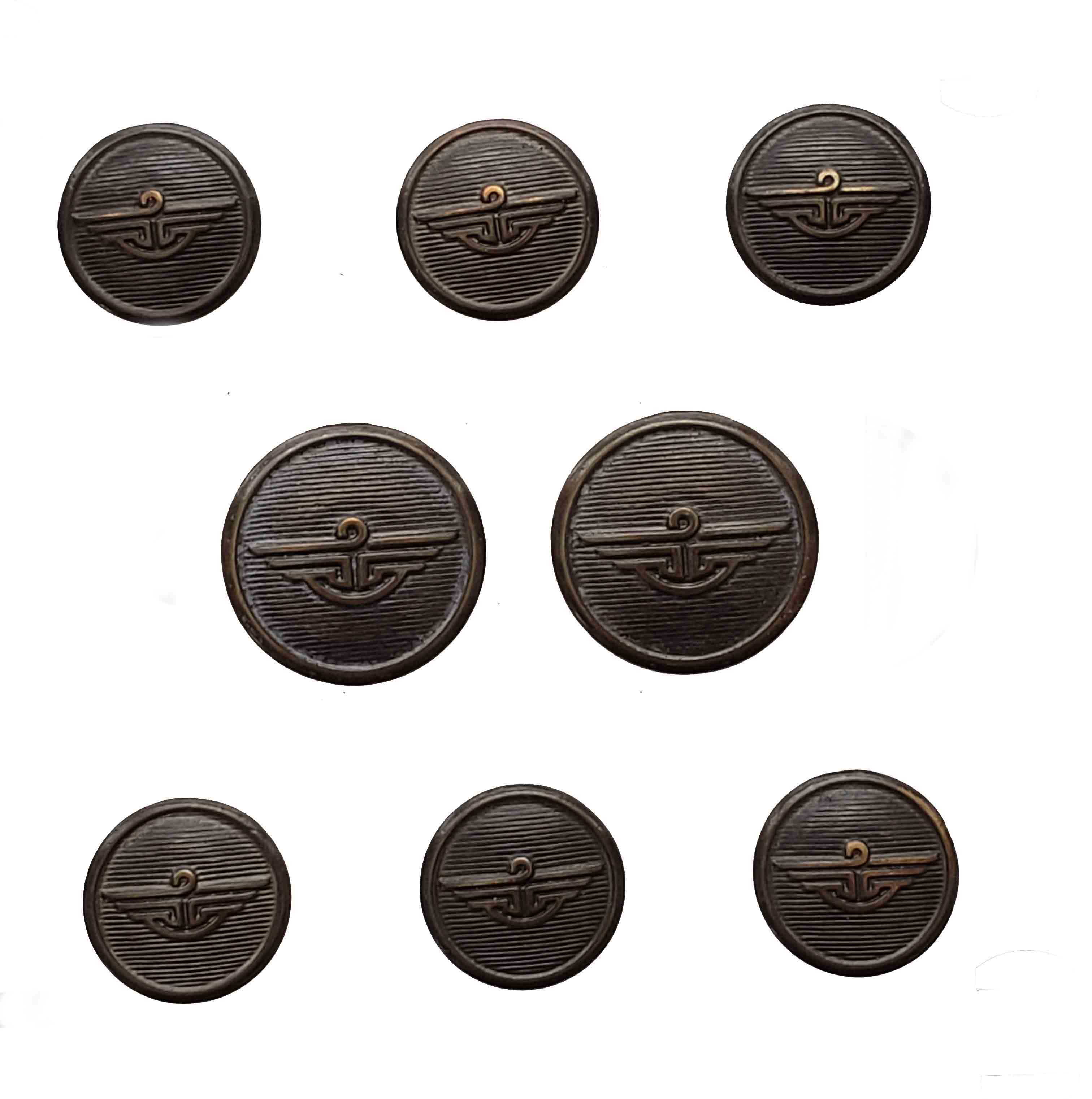 Vintage Dockers Blazer Buttons Set Antique Gold Brown Metal Shank Men's