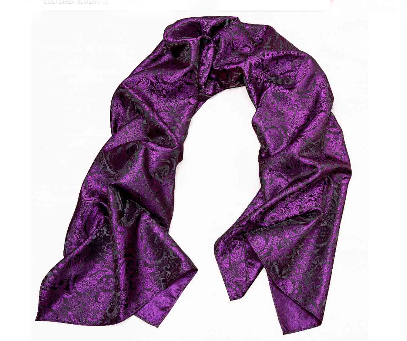 Gascoigne Formal Silk Jacquard Scarf Purple Black Paisley Pattern Men's