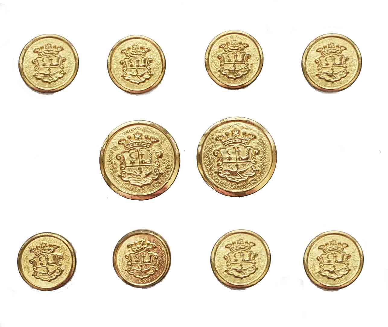Vintage Haggar Blazer Buttons Set Gold Brass Crown Shield AH2 Men's