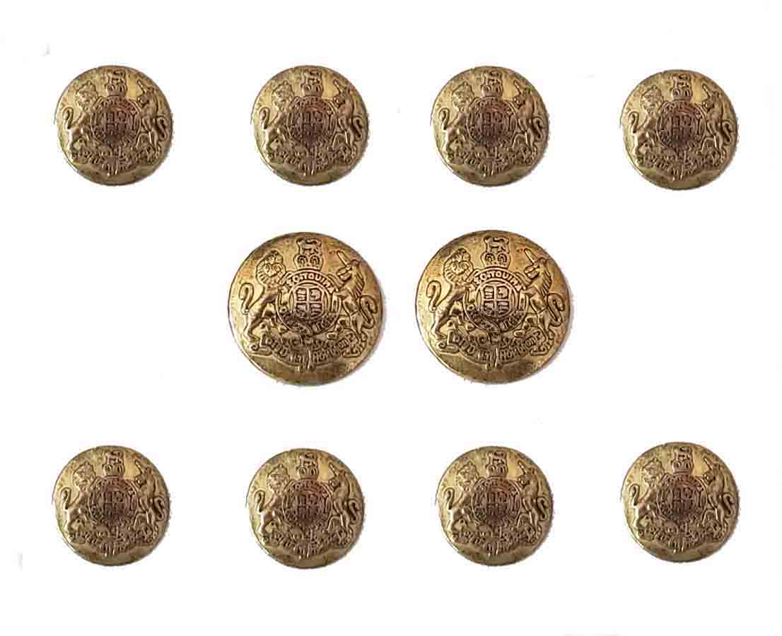 Vintage J Crew Blazer Semi-Dome Buttons Set Gold Silver Brass Alloy Lion Unicorn S2V Men's