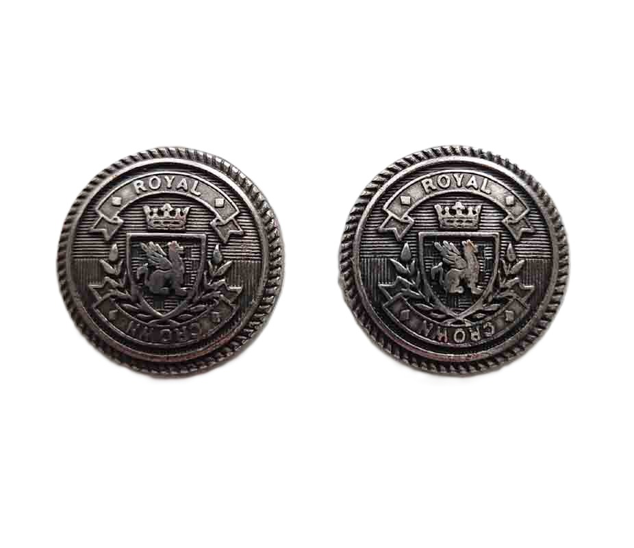 jos a bank silver and gray royal crown blazer buttons