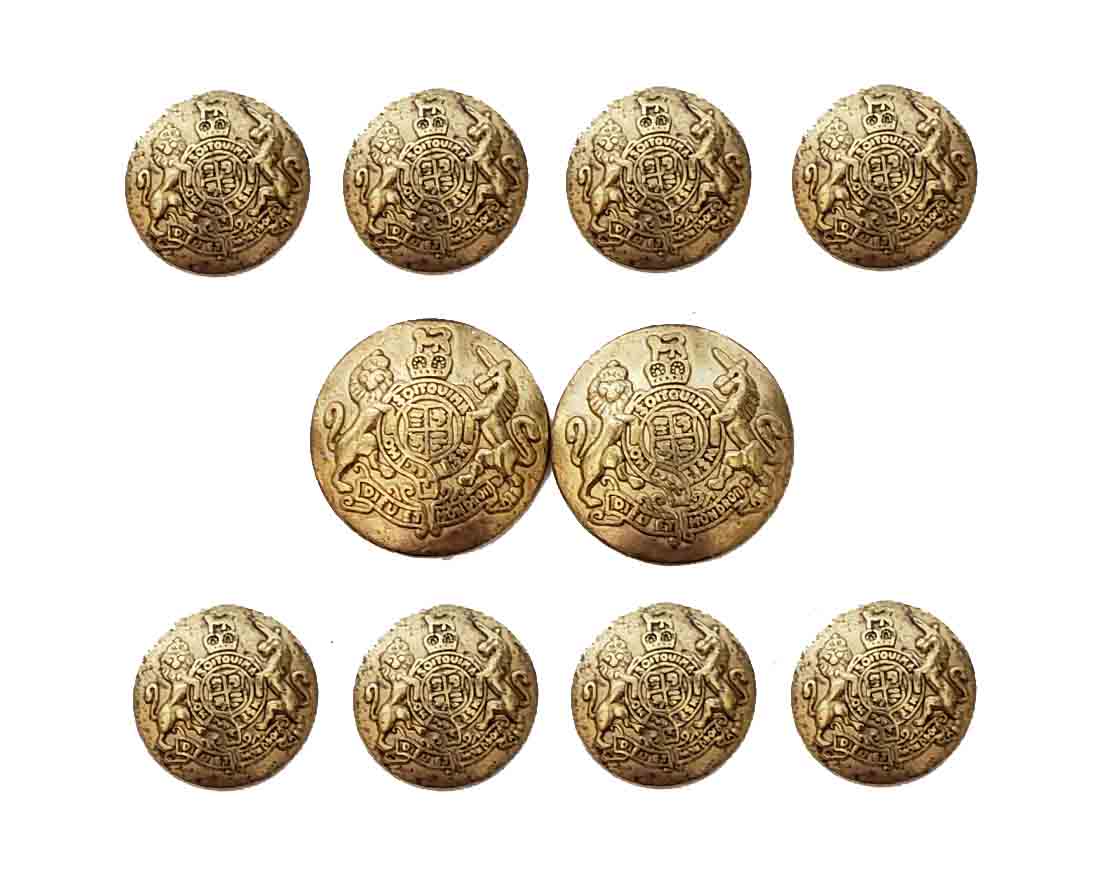 Vintage Jos A Bank Dome Blazer Buttons Set Gold Brass Lion Unicorn 1990s Men's