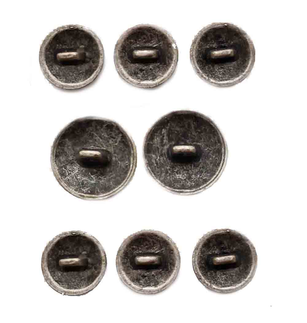 Vintage Jos A Bank Blazer Buttons Set Gray Silver Semi-Dome Royal Crown Shield Metal Men's