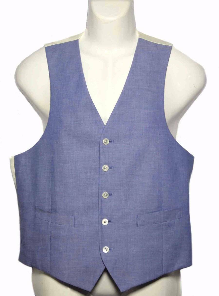 Lauren Ralph Lauren Cotton Vest Blue Cream Men's Size 40 R
