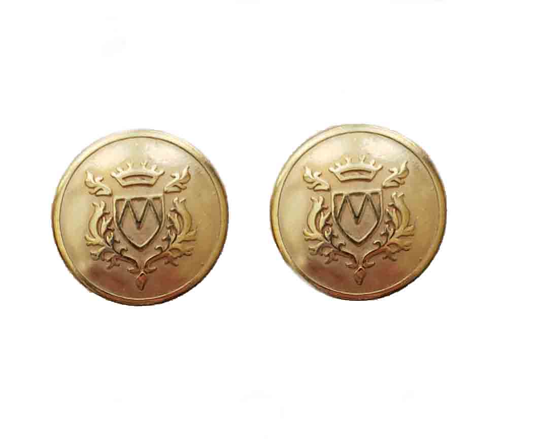 Two Vintage Marks & Spencer Blazer Buttons M Monogram Brass Men's