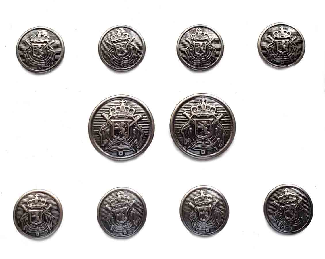 Michael Kors Blazer Buttons Gray Silver Metal Crown Rampant Shield S8C Men's