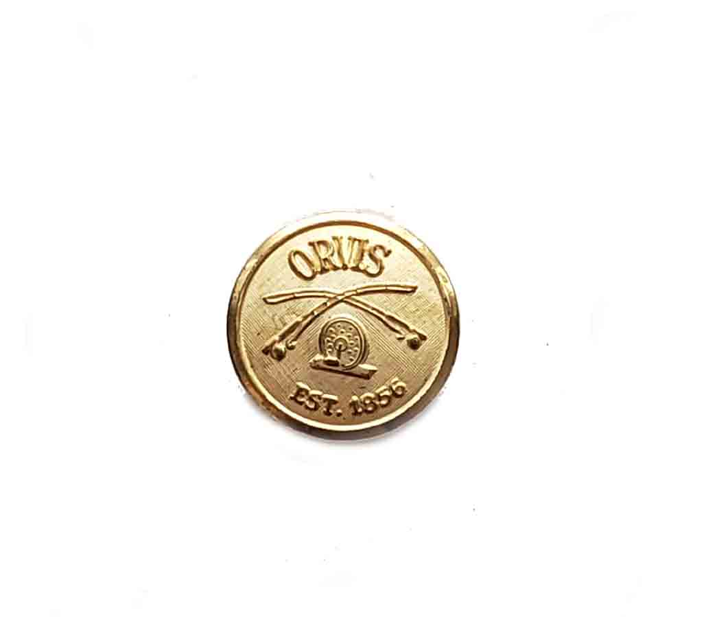 One Vintage Orvis by Waterbury Blazer Buttons Gold Brass Logo Men's