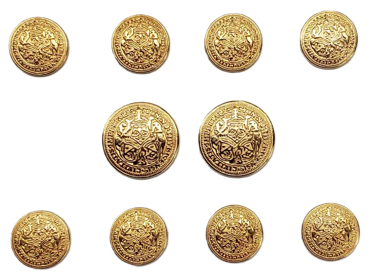 Vintage Oscar de La Renta Gold Brass Blazer Buttons Set Mon No Thvricensis Civitatas Imperialis C2Z Men's