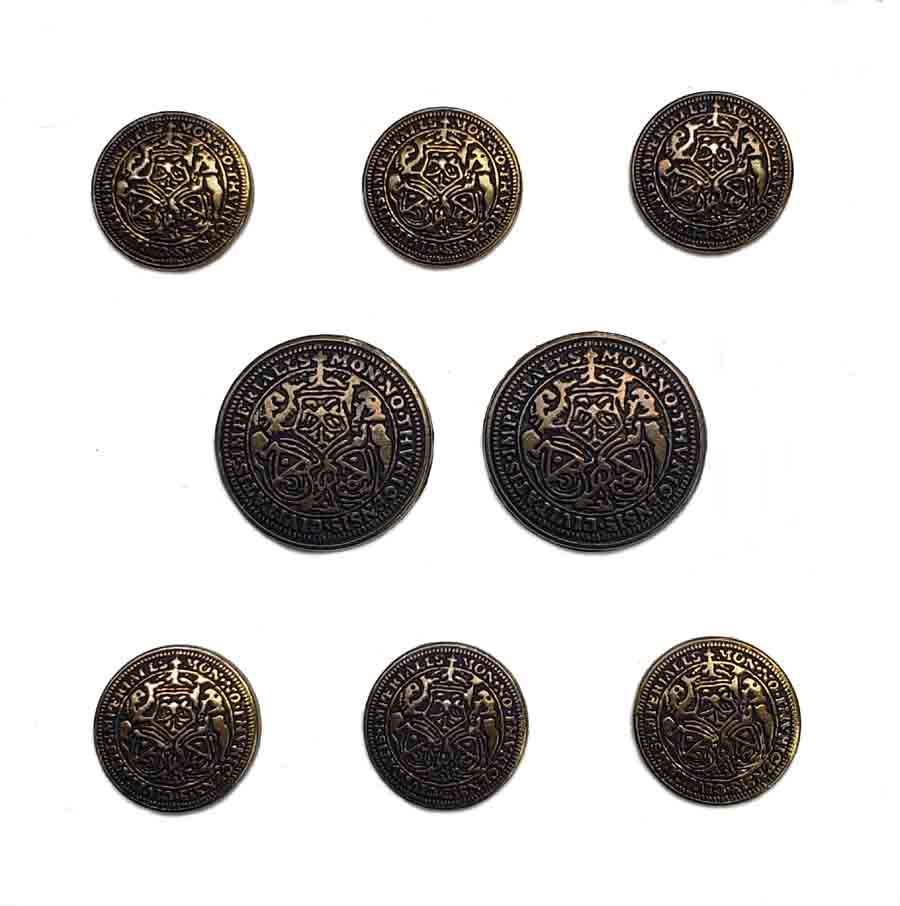 Vintage Oscar de la Renta Blazer Buttons Set Antique Gold Brown Men's