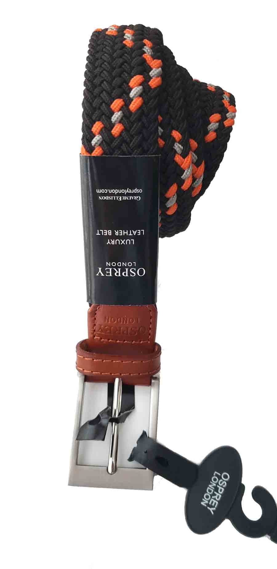 Osprey London Braided Belt Brown Orange Gray Men's Size USA 34 or UK Small