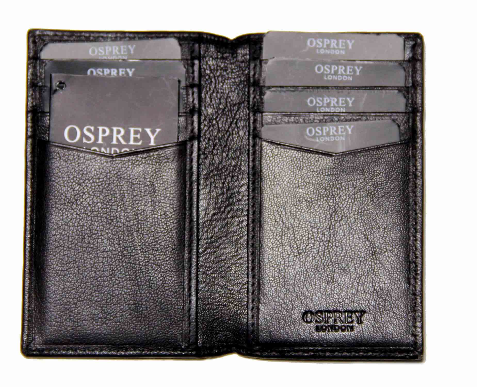 Osprey London Luxury Goat Skin Leather Wallet Black Men's