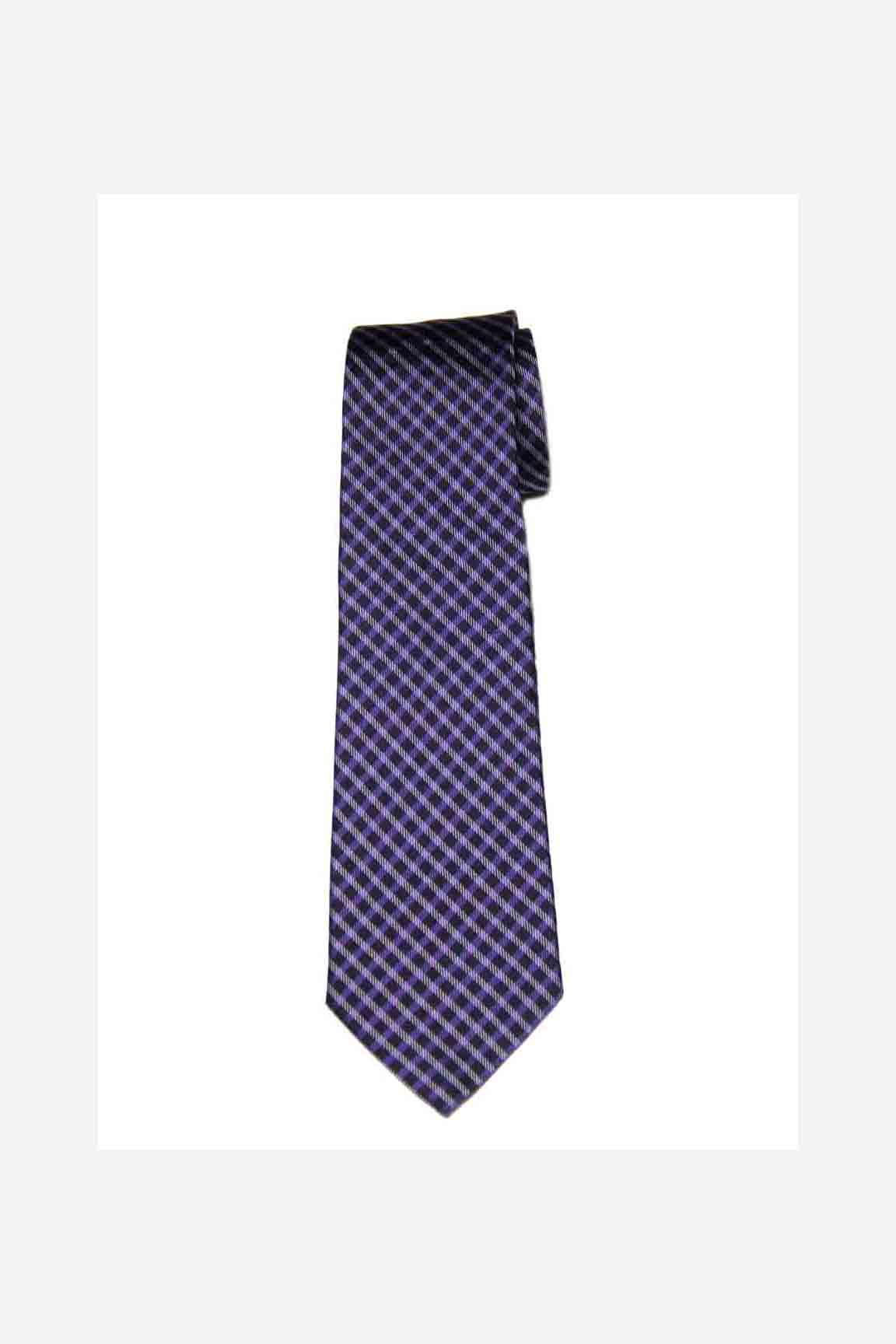 Paul Smith Italian Silk Tie Purple Black Lattice Check Pattern Men's