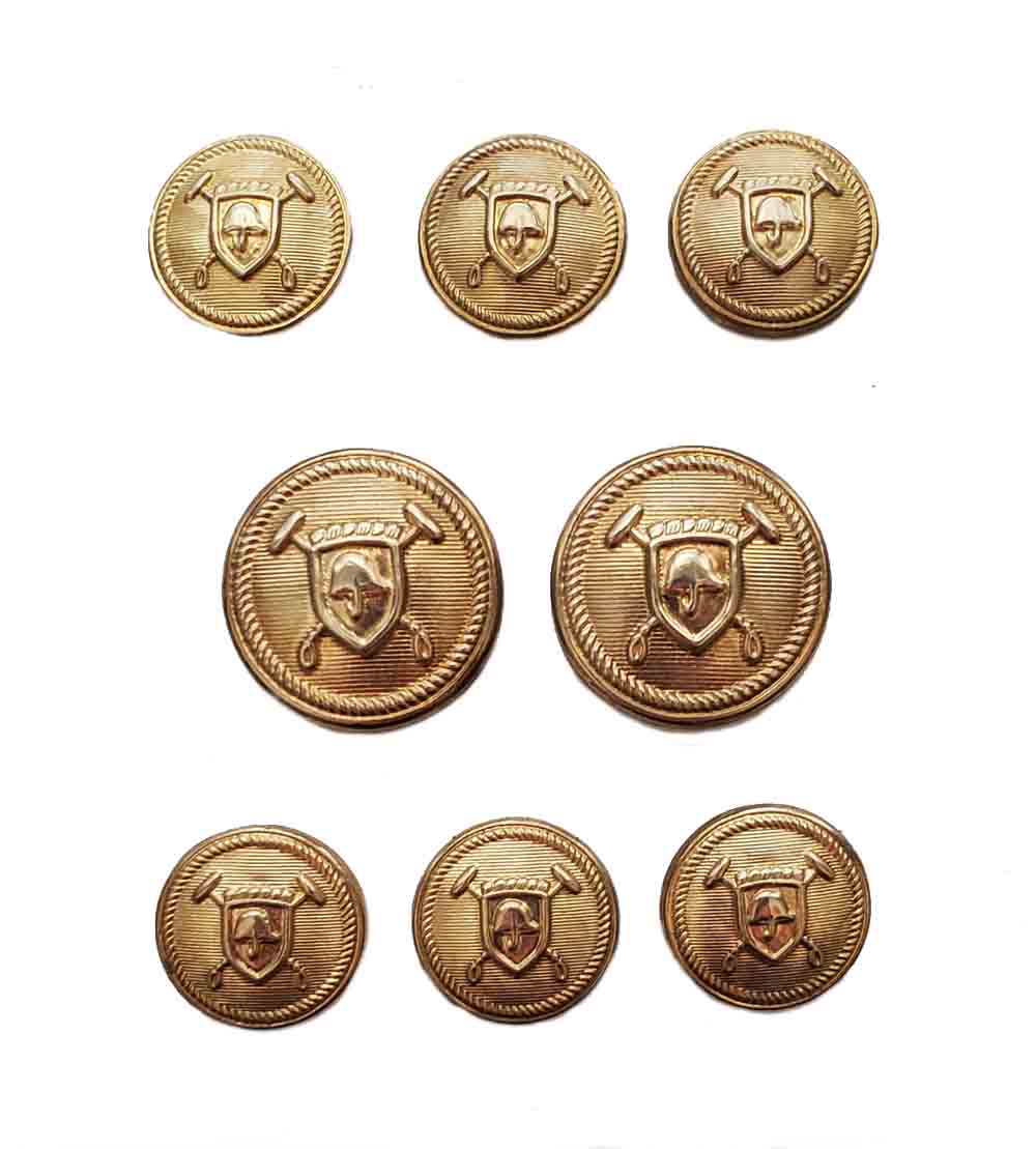 Vintage Ralph Lauren Polo University Blazer 8 Buttons Set Gold Brass Men's